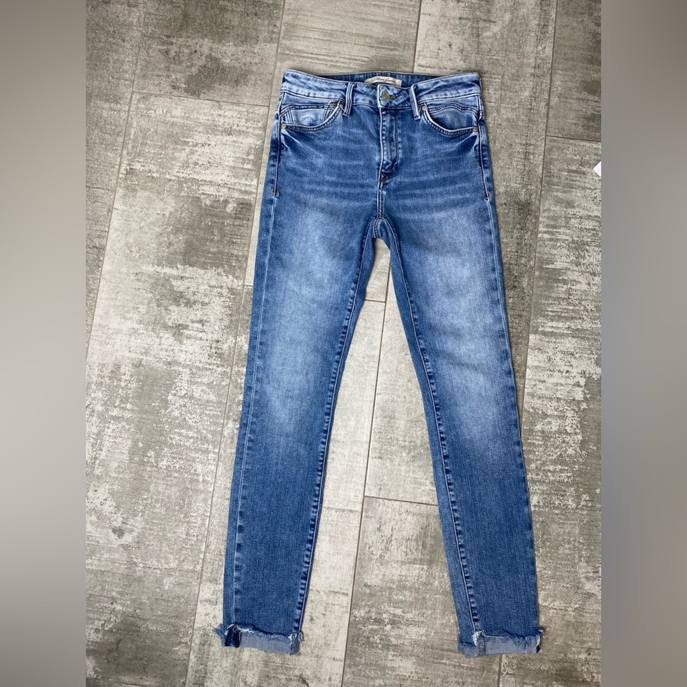 Mavi Jeans women’s high rise raw folded hem denim skinny jeans size 25/29